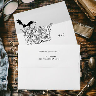 Gothic Floral Wedding Envelope