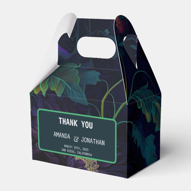 Gothic Floral Wedding Favour Box (Front Side)