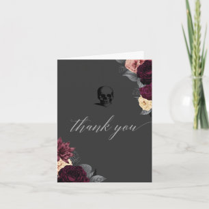 Gothic Floral Wedding Folded Thank You Card