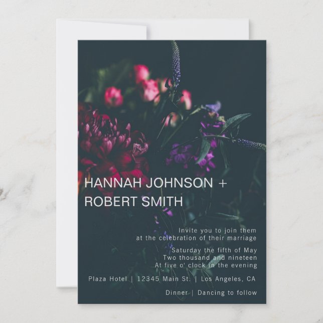 Gothic Floral Wedding Invitation (Front)