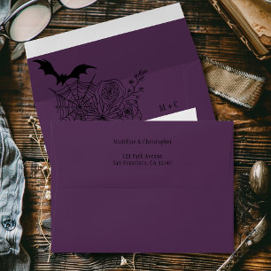 Gothic Floral Wedding Purple Envelope