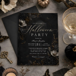 Gothic Florals Halloween Party Invitation