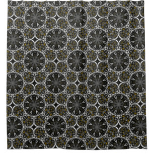 Gothic flower fractal shower curtain