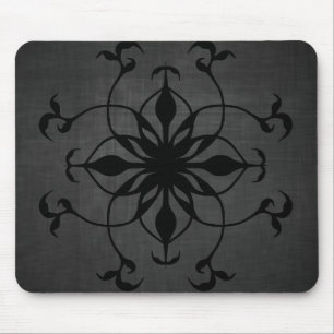 Gothic flower in black and grey mouse pad