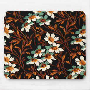 Gothic Flower Pattern Transparent Aesthetic Flower Mouse Pad