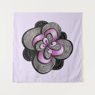 Gothic Flower Purple Black Abstract Floral Tapestry