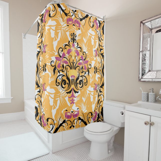 Gothic Flowers, Hollow Life Shower Curtain (In Situ)