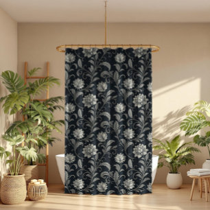 Gothic Flowers Pattern Shower Curtain