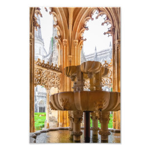 Gothic Fountain and Cloister. Monastery of Batalha Photo Print