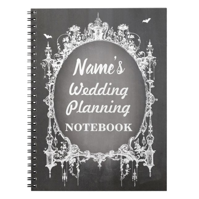 Gothic Frame Chalk Notebook Wedding Planning Note (Front)