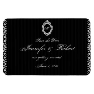 Gothic Frame Monogram Save the Date Magnet