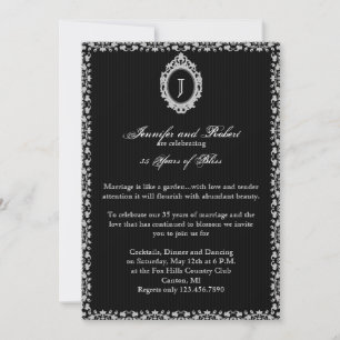 Gothic Frame Monogram Wedding Anniversary Invitation