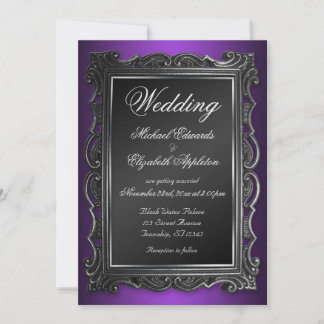 Gothic Frame Purple Wedding Invitations