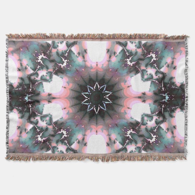 Gothic Frozen Winter Spider Web Throw Blanket (Front)