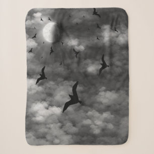 Gothic Full Moon Night Sky Throw Blanket