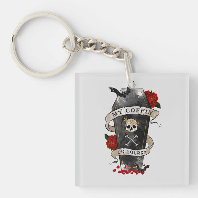 Gothic Funny Coffin Key Ring (Front)