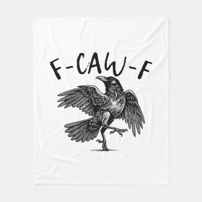 Gothic Funny F Caw F Crow Aesthetic Casual Look Fleece Blanket (Front)
