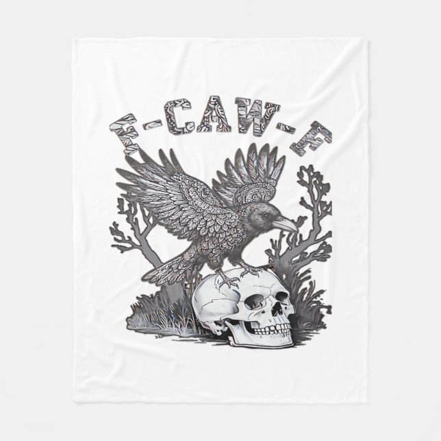 Gothic Funny F-Caw-F Humor Crow Essential Retro St Fleece Blanket (Front)