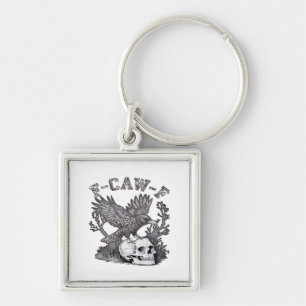 Gothic Funny F-Caw-F Humor Crow Essential Retro St Key Ring