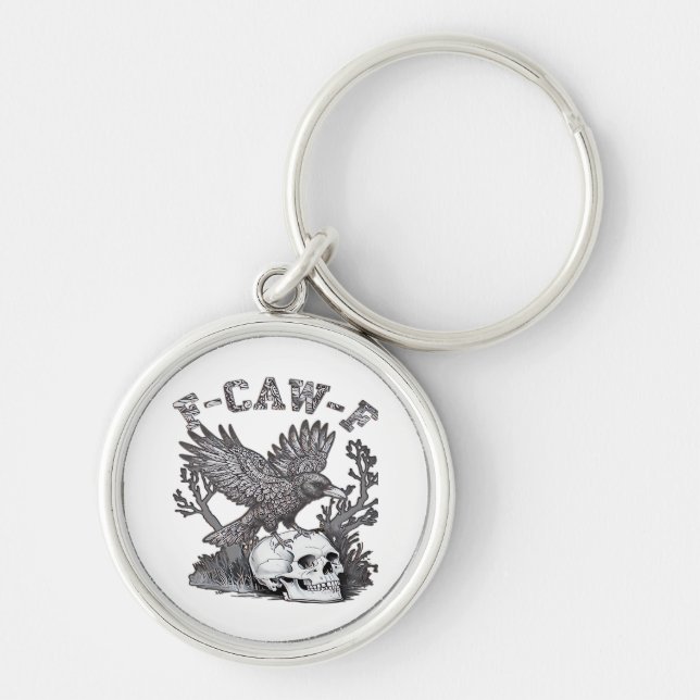 Gothic Funny F-Caw-F Humor Crow Essential Retro St Key Ring (Front)