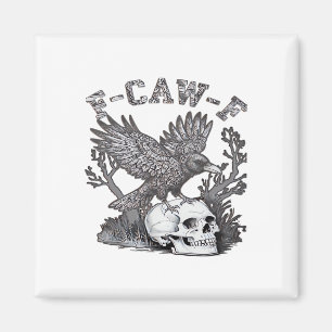 Gothic Funny F-Caw-F Humour Crow Essential Retro S Magnet
