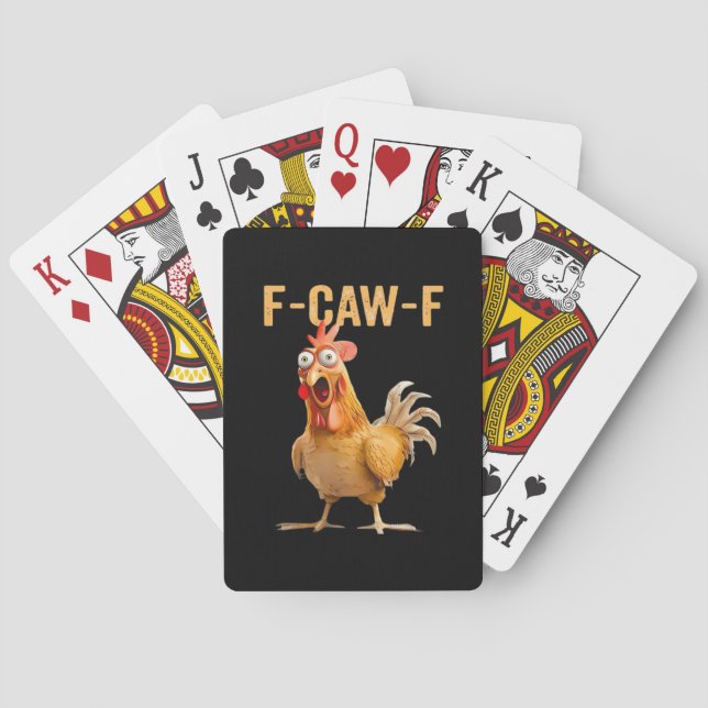 Gothic Funny Humour Crow F-Caw-F Playing Cards (Back)
