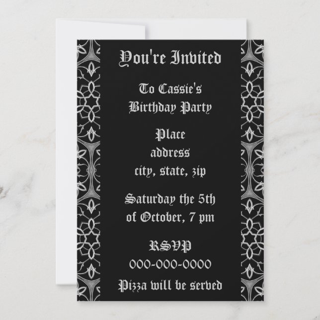 Gothic geometric kaleidoscope Birthday Party Invitation (Front)