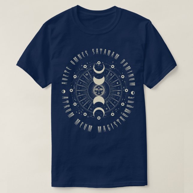 Gothic Geometric Sun Black Magic T-Shirt (Design Front)