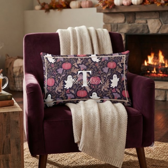 Gothic Ghost Fall Monogram Lumbar Cushion (Creator Uploaded)