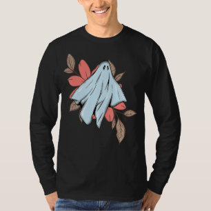 Gothic Ghost Floral Fall Autumn Women's Halloween T-Shirt
