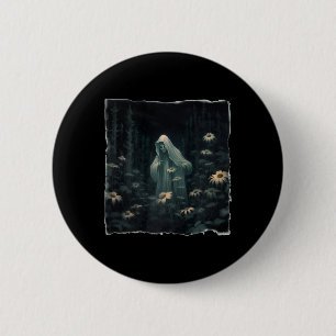 Gothic Ghost In The Forest Vintage Floral Ghost Ha 6 Cm Round Badge