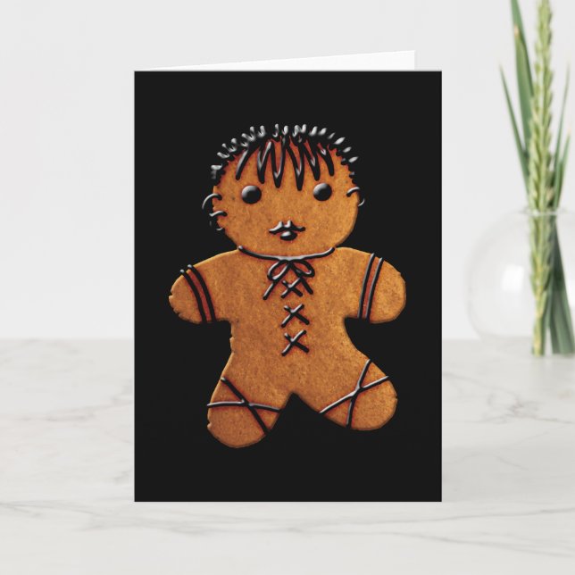 Gothic Gingerbread Cookie Holiday Card (Front)