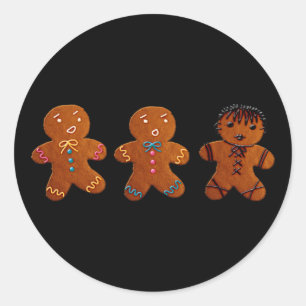 Gothic Gingerbread Man Classic Round Sticker