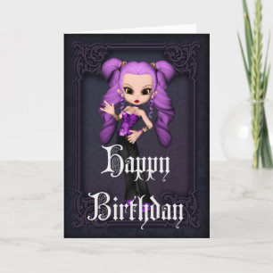 Gothic Girl Design 1 Happy Birthday Card