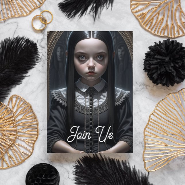 Gothic Girl Halloween Party Invitation (Creator Uploaded)