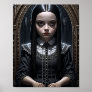 Gothic Girl Haunted Halloween  Poster