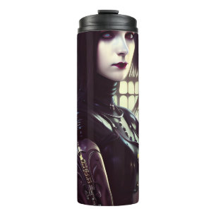 Gothic Girl Steampunk Different Coloured Eyes Thermal Tumbler