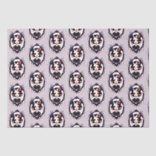 Gothic Girl Victorian Mirror Grey Halloween Tissue Paper