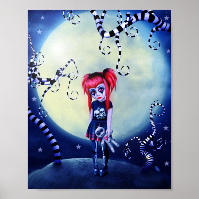 Gothic girl voodoo doll and creepy vines poster (Front)