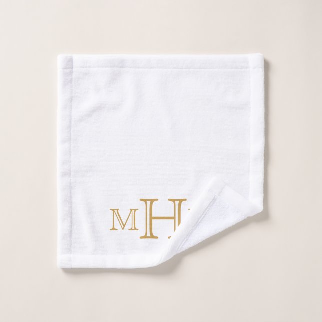 Gothic Glam | Bath Towel Set | Monogram | White (Wash Cloth)
