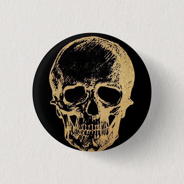Gothic Glam | Button | Gold Skull (Front)