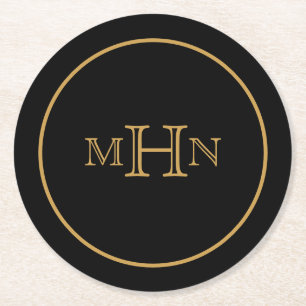 Gothic Glam Coaster Paper Monogram Black
