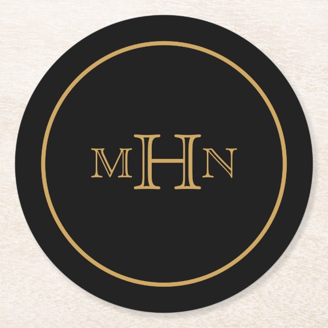 Gothic Glam | Coaster | Paper | Monogram | Black (Front)
