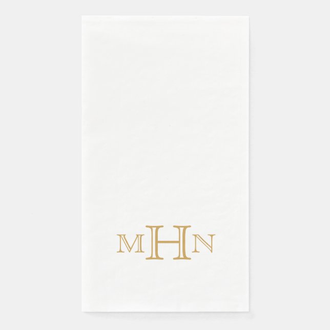 Gothic Glam | Guest Towel |  Gold Monogram Napkin (Front)