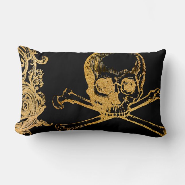 Gothic Glam | Lumbar Pillow | Gold & Black (Front)