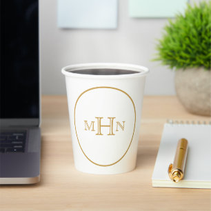 Gothic Glam   Paper Cup   Monogram   White