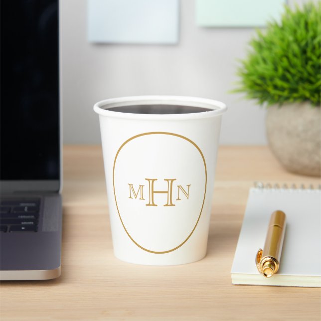 Gothic Glam | Paper Cup | Monogram | White (Insitu)