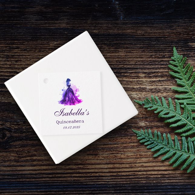 Gothic Glam Quince  Favour Tags (Announce special day with unforgettable style & sophistication using our Gothic Glam Quinceañera.)