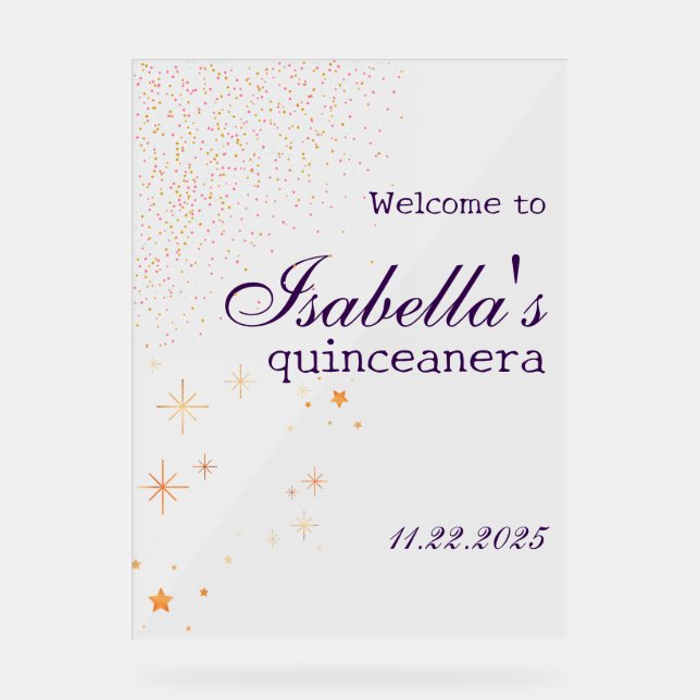 Gothic Glam Quince glitter purple Acrylic Sign (Front)