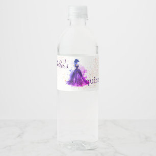 Gothic Glam Quince purple dress Water Bottle Label
